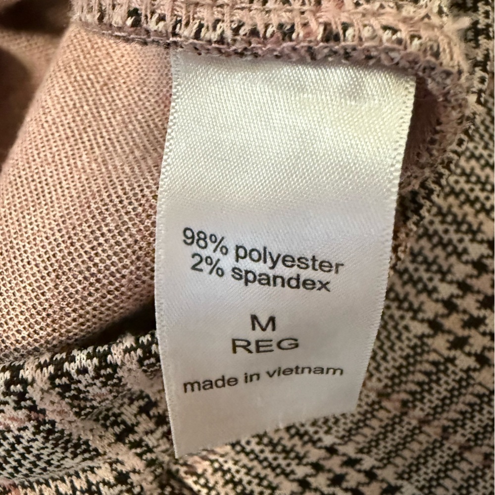 Maurices Women's Plaid Ankle Pants - Pink/Black and White - Picture 9 of 10